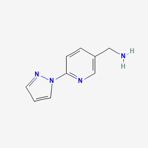 [6-(1H-PYRAZOL-1-YL)PYRIDIN-3-YL]METHYLAMINE structure, CAS 956191-88-1