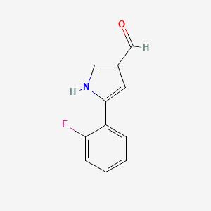 1H-Pyrrole-3-carboxaldehyde, 5-(2-fluorophenyl)- structure, CAS 881674-56-2