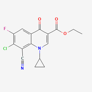 ethyl 7-chloro-8-cyano-1-cyclopropyl-6-fluoro-4-oxo-1,4-dihydroquinoline-3-carboxylate structure, CAS 117528-64-0