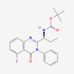 (S)-tert-butyl (1-(5-fluoro-4-oxo-3-phenyl-3,4-dihydroquinazolin-2-yl)propyl)carbaMate structure, CAS 870281-85-9
