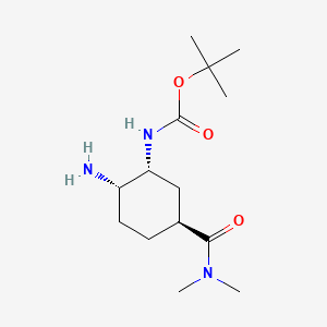 (5H-Pyrrolo[3,4-d]thiazole-5-carboxylic acid,2-[[[(1R,2S,5S)-2-[[(5-chloro-1H-indol-2-yl)carbonyl]aMino]-5-[(diMethylaMino)carbonyl]cyclohexyl]aMino]carbonyl]-4,6-dihydro-,1,1-diMethylethyl ester structure, CAS 365998-36-3