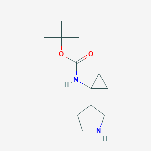 1-(boc-aMino)-(pyrrolidin-3-yl)-cyclopropane structure, CAS 185693-07-6