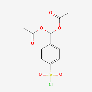 ACETIC ACID ACETOXY-(4-CHLOROSULFONYLPHENYL)METHYL ESTER structure, CAS 69232-47-9