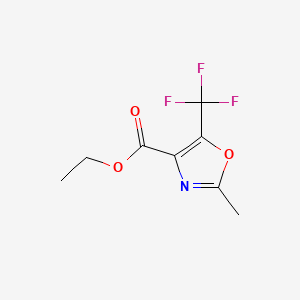 4-Oxazolecarboxylic acid, 2-methyl-5-(trifluoromethyl)-, ethyl ester structure, CAS 654-85-3