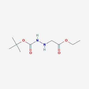 (N'-tert-butoxycarbonyl-hydrazino)acetic acid ethyl ester structure, CAS 3842-39-5