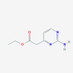 ethyl 2-(2-aminopyrimidin-4-yl)acetate structure, CAS 1194375-38-6