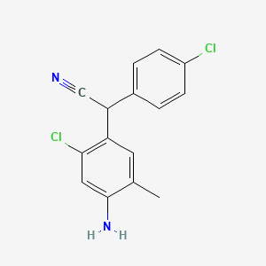 2-(4-Amino-2-chloro-5-methylphenyl)-2-(4-chlorophenyl)acetonitrile structure, CAS 614-37-85-2