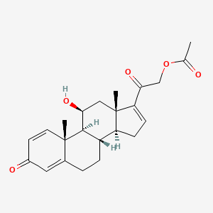 11beta,21-dihydroxypregna-1,4,16-triene-3,20-dione 21-acetate structure, CAS 3044-42-6