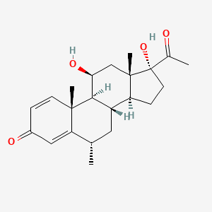 Pregna-1,4-diene-3,20-dione,11,17-dihydroxy-6-methyl-, (6a,11b)- structure, CAS 6870-94-6
