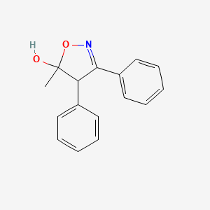 5-METHYL-3,4-DIPHENYL-4,5-DIHYDROISOXAZOL-5-OL structure, CAS 181696-73-1