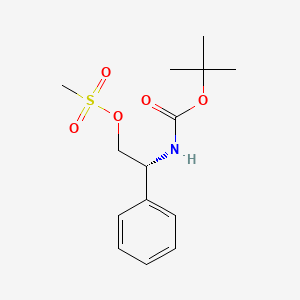 N-[(1R)-2-[(Methylsulfonyl)oxy]-1-phenylethyl]carbamic acid 1,1-dimethylethyl ester structure, CAS 102089-75-8