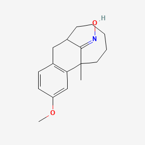 5,6,7,8,9,10,11,12-octahydro-3-methoxy-5-methyl-5,11-methylbenzene cyclocyclene-13-ketoxime structure, CAS 50666-38-1