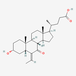 (E)-3α-hydroxy-6-ethylidene-7-keto-5β-cholan-24-oic acid structure, CAS 1516887-33-4