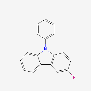 3-fluoro-9-phenyl-9H-carbazole structure, CAS 2A-1172348