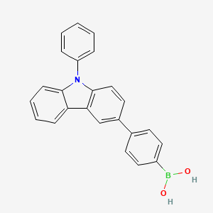 (4-(9-phenyl-9H-carbazol-3-yl)phenyl)boronic acid structure, CAS 1240963-55-6