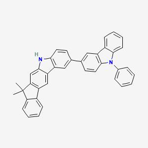 5,7-dihydro-7,7-dimethyl-2-(9-phenyl-9H-carbazol-3-yl)-Indeno[2,1-b]carbazole structure, CAS 1466521-76-5