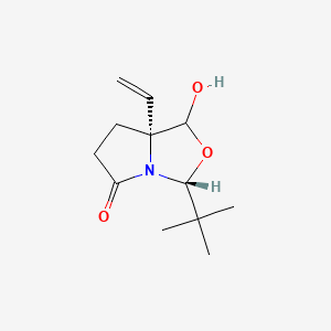 3-(1,1-diMethylethyl)-7a-ethenyltetrahydro-1-hydroxy-(3R,7aR)-3H,5H-Pyrrolo[1,2-c]oxazol-5-one structure, CAS 1214741-21-5