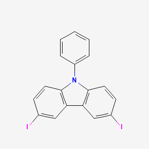 3,6-DIIODO-9-PHENYL-9H-CARBAZOLE structure, CAS 57103-21-6