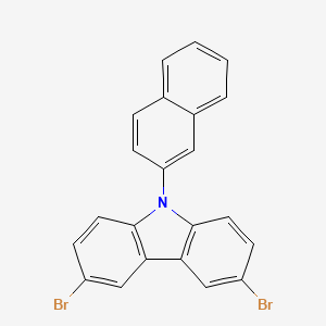 9-(2-naphthalenyl)-3,6-DibroMo-9H-carbazole structure, CAS 1221237-83-7