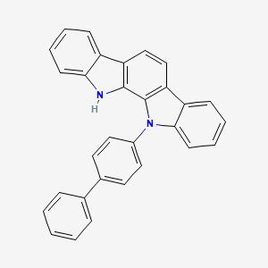 11-[1,1'-biphenyl]-4-yl-11,12-dihydroindolo[2,3-a]carbazole structure, CAS 2095887-12-8