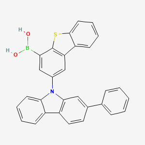 -(2-phenyl-9H-carbazol-9-yl)dibenzo[b,d]thiophen-4-ylboronic acid structure, CAS 2075739-98-7