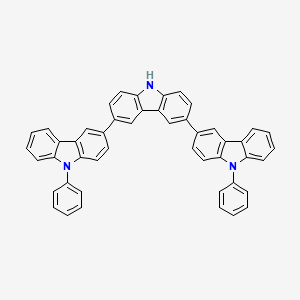 3,6-bis(9-phenyl-9H-carbazol-3-yl)-9H-carbazole structure, CAS 1060735-19-4