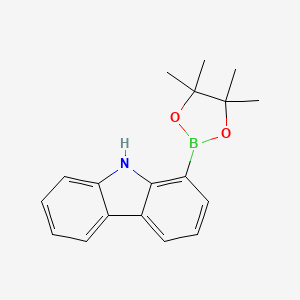 1-(4,4,5,5-Tetramethyl-[1,3,2]dioxaborolan-2-yl)-9H-carbazole structure, CAS 1219637-88-3