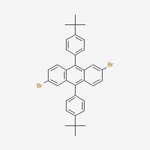 2,6-dibroMo-9,10-bis(4-tert-butylphenyl)anthracene structure, CAS 1187763-68-3