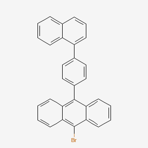 9-broMo-10-(4-(naphthalen-1-yl)phenyl)anthracene structure, CAS 1092390-01-6