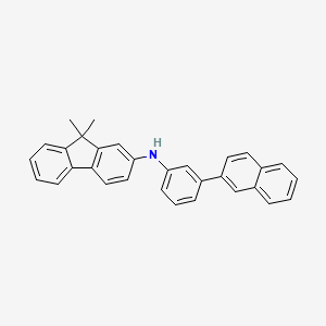 9,9-Dimethyl-N-(3-(naphthalen-2-yl)phenyl)-9H-fluoren-2-amine structure, CAS 2A-1172479