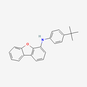 N-(4-(tert-butyl)phenyl)dibenzo[b,d]furan-4-amine structure, CAS 1438401-13-8