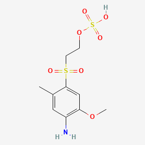 2-((4-Amino-5-methoxy-2-methylphenyl)sulfonyl)ethyl hydrogen sulfate structure, CAS 21635-69-8