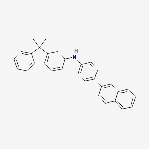 N- [4- (2-naphthyl) phenyl] -9,9-dimethylfluoren-2-amine structure, CAS 1456702-54-7