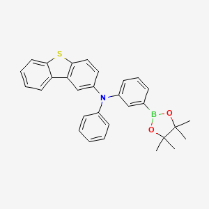 N-phenyl-N-(3-(4,4,5,5-tetramethyl-1,3,2-dioxaborolan-2-yl)phenyl)dibenzo[b,d]thiophen-2-amine structure, CAS 2A-1172490