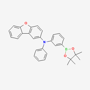 N-phenyl-N-(3-(4,4,5,5-tetramethyl-1,3,2-dioxaborolan-2-yl)phenyl)dibenzo[b,d]furan-2-amine structure, CAS 2A-1172492