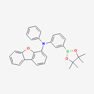 N-phenyl-N-(3-(4,4,5,5-tetramethyl-1,3,2-dioxaborolan-2-yl)phenyl)dibenzo[b,d]furan-4-amine structure, CAS 2A-1172493
