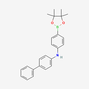 N-[4-(4,4,5,5-Tetramethyl-1,3,2-dioxaborolan-2-yl)phenyl]-[1,1'-biphenyl]-4-amine structure, CAS 2055286-48-9