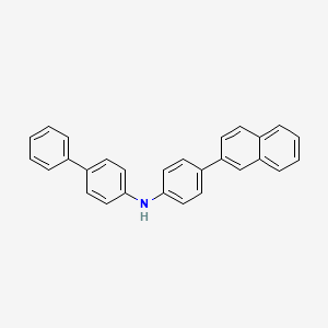 N-[4-(2-Naphthalenyl)phenyl]-[1,1'-biphneyl]-4-amine structure, CAS 897921-60-7