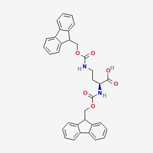 FMOC-DAB(FMOC)-OH structure, CAS 201473-83-3