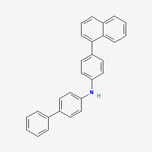 N-(4-(naphthalen-1-yl)phenyl)-[1,1'-biphenyl]-4-amine structure, CAS 897921-59-4