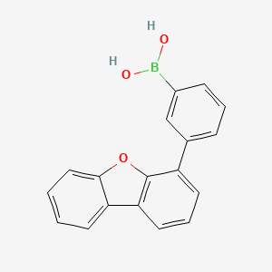 (3-(dibenzo[b,d]furan-4-yl)phenyl)boronic acid structure, CAS 1271726-52-3