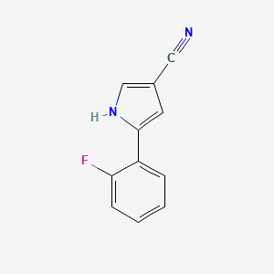 5-(2-fluorophenyl)-1H-pyrrole-3-carbonitrile structure, CAS 1240948-77-9