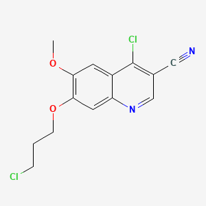 4-CHLORO-7-(3-CHLORO-PROPOXY)-6-METHOXY-QUINOLINE-3-CARBONITRILE structure, CAS 214470-68-5