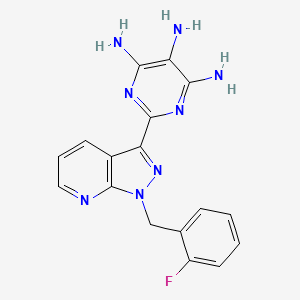 2-[1-(2-Fluorobenzyl)-1H-pyrazolo[3,4-b]pyridin-3-yl]pyriMidine-4,5,6-triaMine structure, CAS 428854-24-4