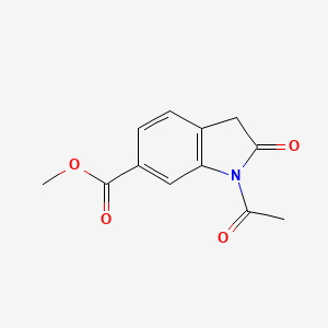 Methyl 1-acetyl-2-oxoindoline-6-carboxylate structure, CAS 676326-36-6