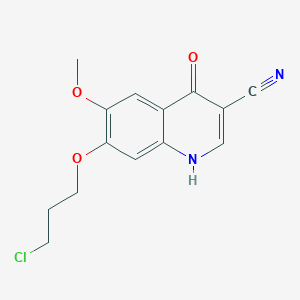 3-Quinolinecarbonitrile, 7-(3-chloropropoxy)-4-hydroxy-6-Methoxy- structure, CAS 214470-66-3