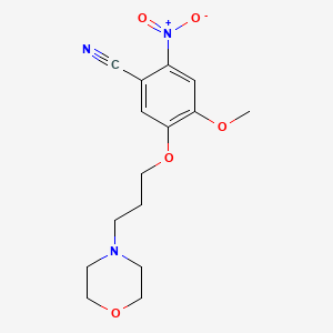 2-Amino-4-methoxy-5-(3-morpholinopropoxy)benzonitrile structure, CAS 675126-26-8