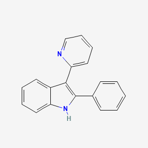 2-phenyl-3-pyridin-2-yl-1H-indole structure, CAS 91025-04-6