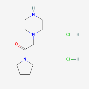 2-(Piperazin-1-yl)-1-(pyrrolidin-1-yl)ethanone dihydrochloride structure, CAS 1182708-84-4