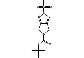 tert-butyl 2-(Methylsulfonyl)-4,6-dihydropyrrolo[3,4-c]pyrazole-5(2H)-carboxylate structure, CAS 1226781-82-3